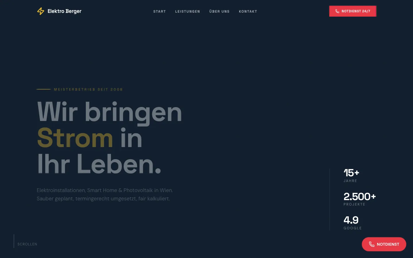 Webdesign Elektrotechnik Wien - ELEKTRO BERGER von PIKSEL