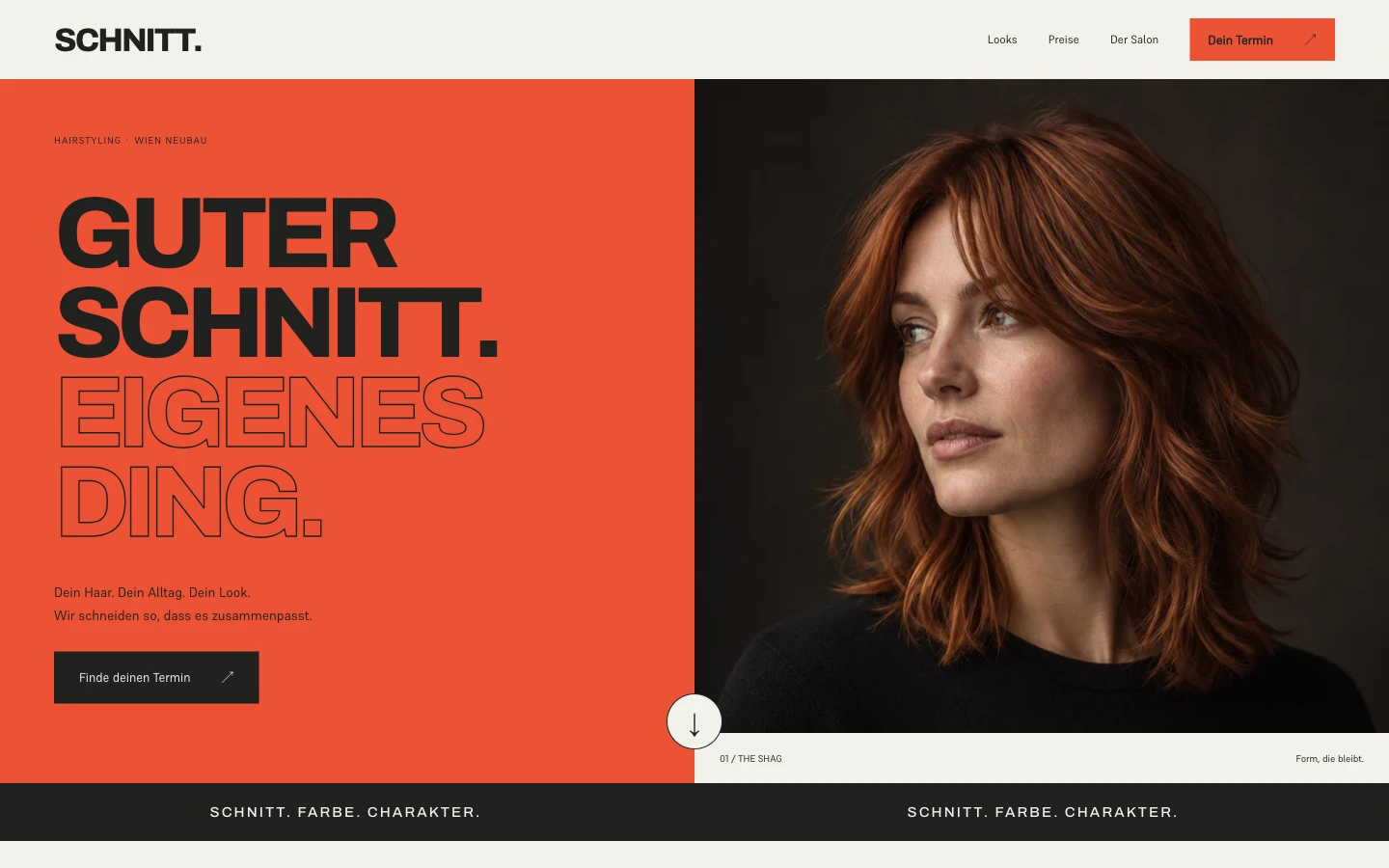 Webdesign Friseursalon Wien, SCHNITT. Demo-Website von PIKSEL